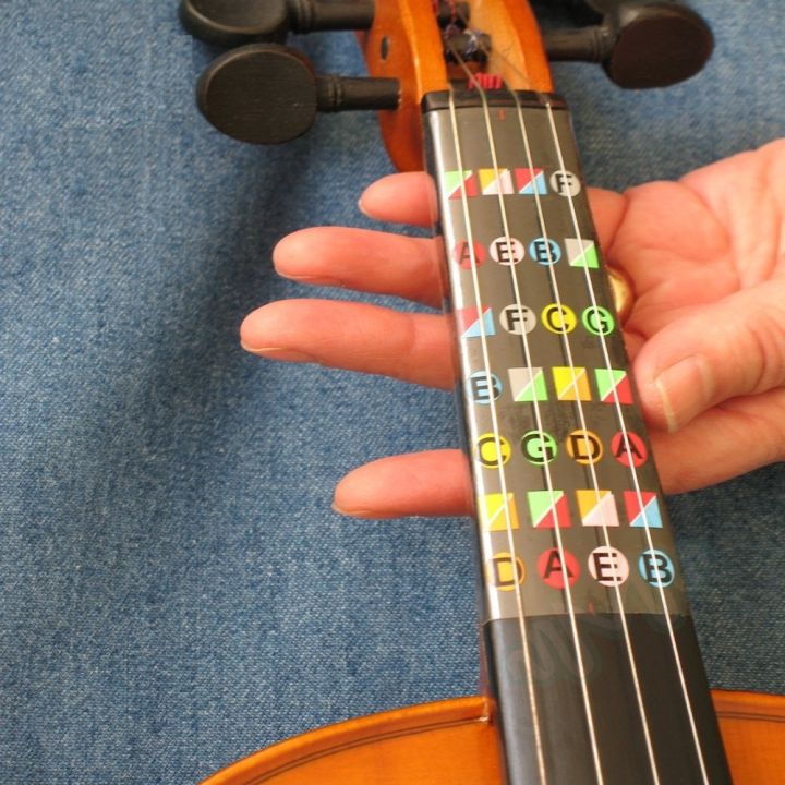 ไวโอลินเริ่มต้นเครื่องมือการเรียนรู้4-4ไวโอลินซอ-fingerboard-คอร์ดสติ๊กเกอร์สติ๊กเกอร์ติดกีตาร์ลายนกสีฟ้าสีเขียวตัดขอบฉลาก