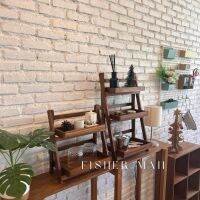 ชั้นวางของ ชั้นวางของไม้สัก ชั้นวางของมินิมอล Floor drop tree shelf teakwood