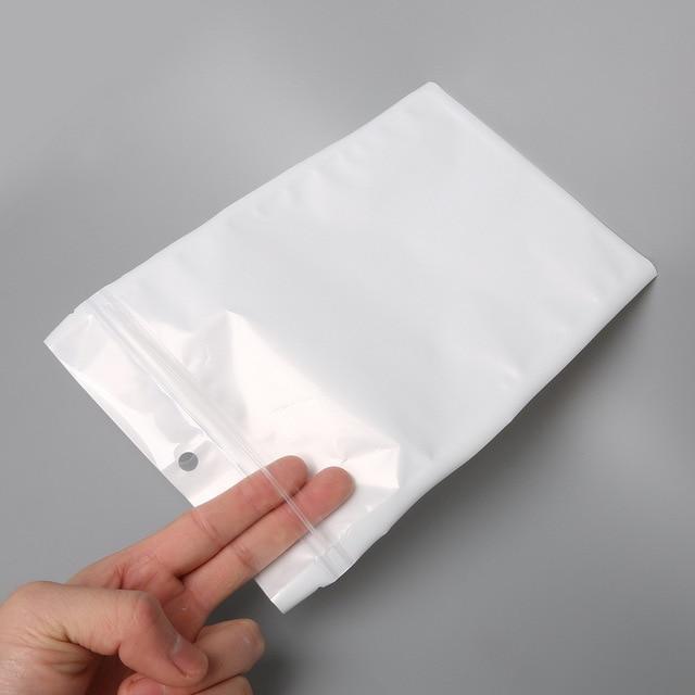 20-50pcs/lot White Clear Self Seal Zipper Plastic Retail Packaging Poly  Pouches Ziplock Zip Lock Bags Package With Hang Hole