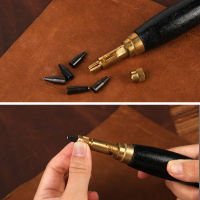 LMDZ Multicolor Leather Punch Tool Hole Punch Screw Removable Drill Auto With 6 Size Tip 1.5-4mm Automatic Belts Screw Punch