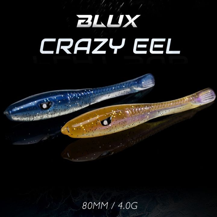 hot-blux-eel-80mm-8pcs-bag-soft-fishing-seabass-artificial-bait-silicone-worm-shad-needfish-saltwater-bass-tackle