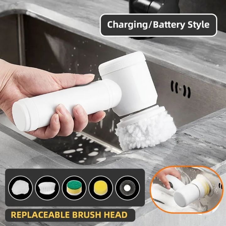 Electric Cleaning Brush Bathroom Wash Brush Kitchen Cleaning Tool