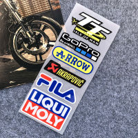 1ชุด GOPRO ARROW FILA LIQUI Moli AKRAPOVIC ส่วนประกอบสะท้อนแสงรถจักรยานยนต์ขอบสติกเกอร์หมวกนิรภัยแต่งรถสติกเกอร์ไวนิลสำหรับยามาฮ่าซูซูกิฮอนด้า Kawasaki KTM DUCATI BMW Benelli Harley Vespa