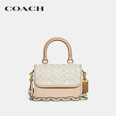 COACH กระเป๋าถือผู้หญิงรุ่น Rogue Top Handle In Signature Jacquard สีขาว CA215 B4UDL