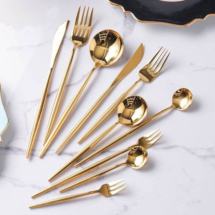 western-style-food-tableware-steak-knife-and-fork-three-piece-home-long-handle-stainless-steel-light-modern-luxury-dessert-spoons-chopsticks-insth