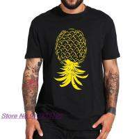 Large size Swinging Lifestyle Pineapple T Shirt Upside Down Swinger T-Shirt 100% Cotton Short Sleeve Crewneck Soft Tee Tops 4XL-6XL