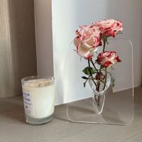 Creative Art Photo Frame Shape Vase Acrylic Hydroponic Flower Arranger Office Home Decoration Ornament Supplies  Photo Albums