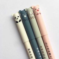 4 pcs/lot Kawaii Erasable Pen Bear Panda Pink Pig Cat Pens Cute Cartoon Animals Washable Handle Gel Pen 0.35mm Refill Rods Gift