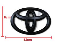 โลโก้ toyota logo สีดำด้านขนาด 12  x 8 cm สำหรับรถ toyota vios yaris จำนวน 1 ตัว**ครบเครื่องเรื่องประดับ*****งานดีติดตั้งง่าย**** ส่งไวจบในที่เดียว*