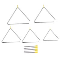 5PCS Triple-Cornered Musical Instruments Band Percussion Musical Triple-Cornered Triangolo for Children 4/5/6/7/8/ Inch