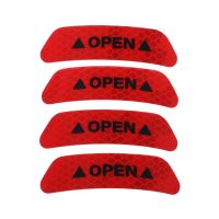 4x อุปกรณ์เสริมในรถยนต์สติกเกอร์สะท้อนแสงสติกเกอร์เตือนคิ้วล้อสติกเกอร์เปิดประตูแถบสะท้อนแสงล้อเพชร