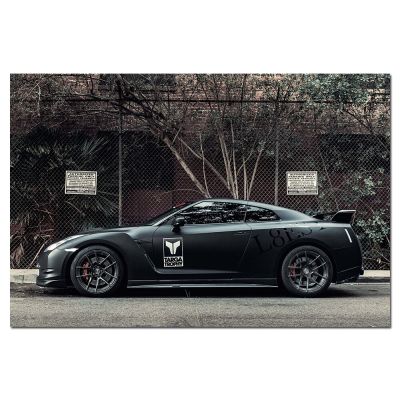 Nissan GT R Supercar Black Edition WallCanvas โปสเตอร์และพิมพ์ Wall Art ภาพวาดผ้าใบสำหรับตกแต่งห้องนั่งเล่น New