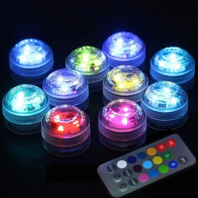 IP68 Waterproof Submersible LED Underwater Light Battery Operated RGB Night Light For Fish Tank Swimming Pool Wedding Party Lamp