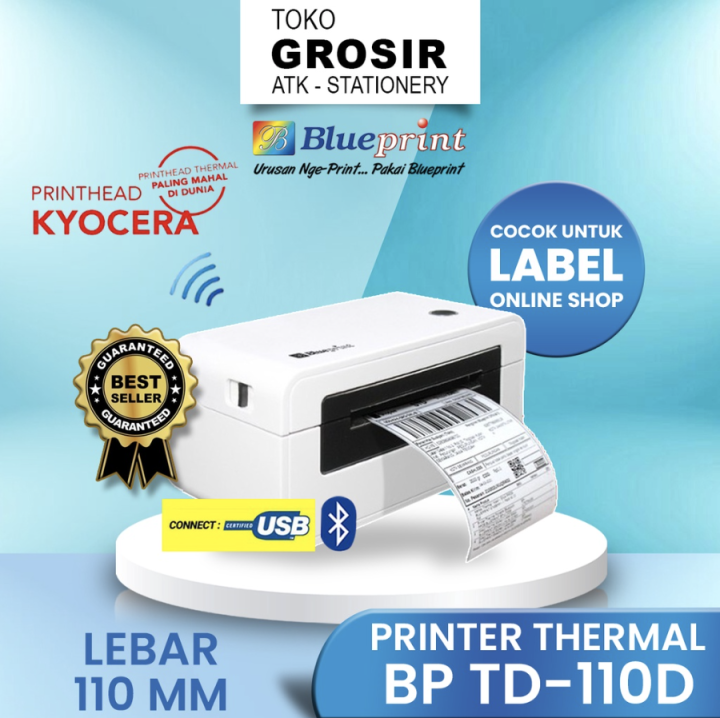 Printer Barcode Thermal Label Resi Pengiriman A Blueprint Td D