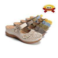 COD ☌❦ saafeeqdsdfsdw 2020 Summer Multicolor Retro Hollow Flat Bottom Round Head Soft Bottom Casual Women Sandals