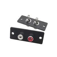 2/5 Pcs 2 Way RCA Female Jack Connector Terminal Wall Panel Plate Input Phono Chassis Socket Audio AV Adapter