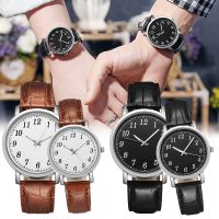 {Miracle Watch Store} นาฬิกาหนังสไตล์มินิมอลนาฬิกาอะนาล็อกเกรดสูงสำหรับคู่รักนาฬิกาควอทซ์ลำลองนาฬิกาข้อมือเรโทรคลาสสิกของขวัญคู่รัก