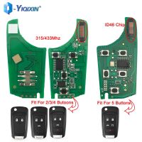 YIQIXIN 2/3/4/5 Button 315/434Mhz Car Remote Key Circuit Board Electronic For Opel Vauxhall Astra For Chevrolet Malibu ID46 Chip