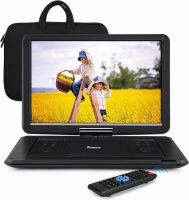 NAVISKAUTO 16" Portable DVD Player with Large Screen Free Carry Bag Rechargeable Battery Support HDMI Input, 1080P Video, MP4, Sync Screen, Last Memory, AV in &amp; Out, Region Free, USB