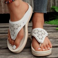 HOT★Clip Toe Wedge Sandals Women 2023 Summer Thick Platform Beach Sandals Woman flat sandals