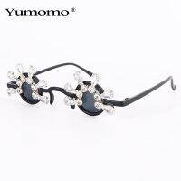 Steampunk Small Frames Round Sunglasses New Women Men Punk Funny Party Sun Glasses Femael Diamonds Personality Eyewear Oculos