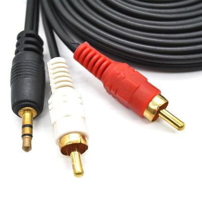 3.5mm Plug Jack Connector to 2 RCA Male Music Stereo Adapter Cable Audio AUX Line for Phones TV Sound Speakers Extension Cord