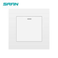 SRAN UK Light switch1gang 1/2way 16A 250V pc flame retardant material panel white/black/gold/gray/sliver 86x86mm rocker switch