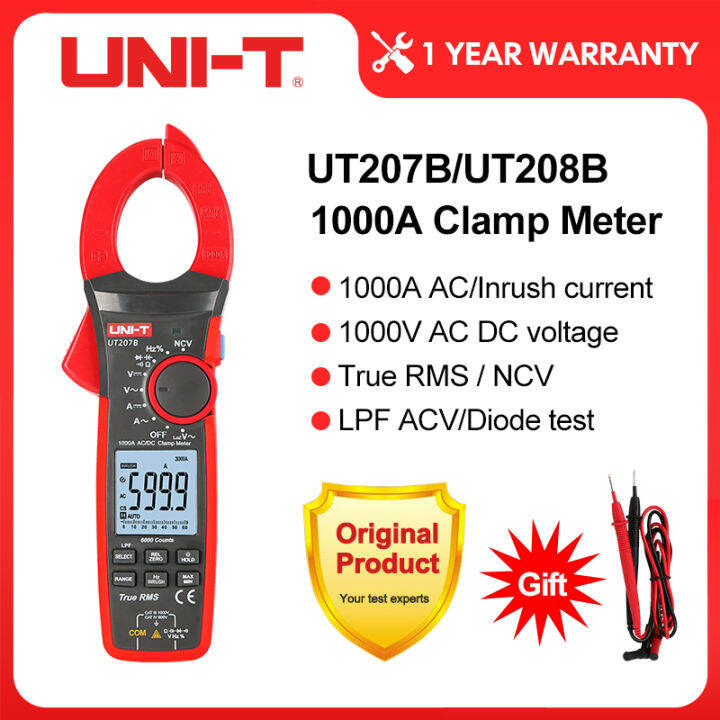 UNIT True RMS Digital Clamp Meter AC DC Current 1000A 1000V UT207B