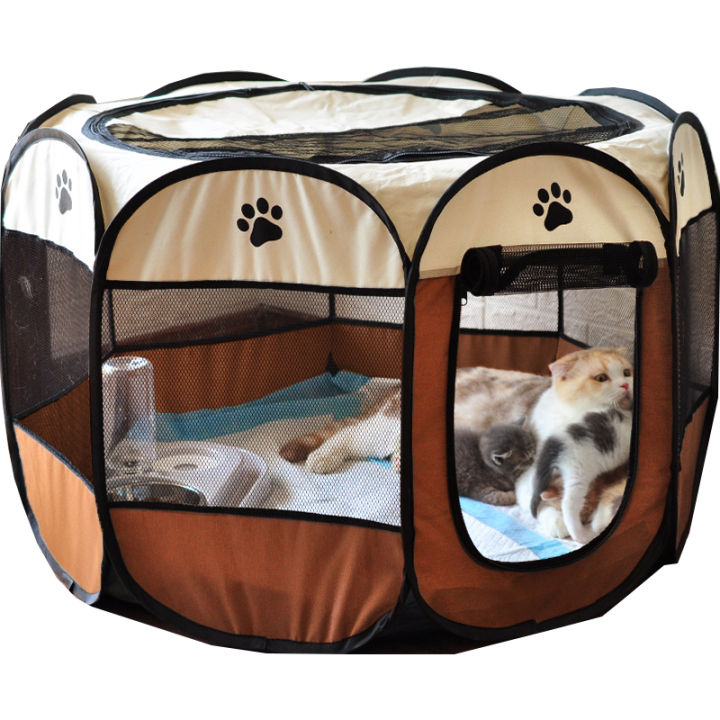 portable-foldable-cage-outdoor-dog-house-octagonal-cat-cage-indoor-playpen-cat-kennel-small-dog-house