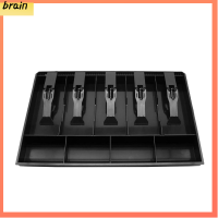 BRAIN พลาสติกเอบีเอส เครื่องบันทึกเงินสด สีดำสีดำ 15.9 "ลึก x 9.6" กว้าง x 1.42 "สูง ช่องสำหรับเก็บเงิน ช่องใส่เหรียญ5บิล/4ช่อง กล่องเก็บของสำหรับเก็บ ออฟฟิศสำหรับทำงาน