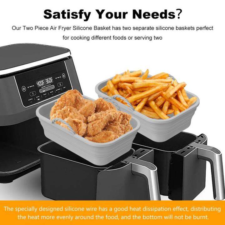 2ชิ้นหม้อทอด-air-fryer-หม้อซิลิโคนพร้อมที่จับทนความร้อนได้กันติดกระทะซิลิโคนหม้อทอด-air-fryer-ซับหม้อทอด-air-fryer-ทนความร้อนได้ซับหม้อทอด-air-fryer-ไม่ติดกระทะซิลิโคนหม้อทอด-air-fryer