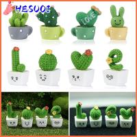 HESUOI 1/4pcs DIY การอบเค้ก สวนนางฟ้า งานฝีมือตกแต่ง อุปกรณ์บ้านตุ๊กตา ตุ๊กตาดอกไม้กระบองเพชร เครื่องประดับขนาดเล็ก ตุ๊กตาภูมิทัศน์ไมโคร กระบองเพชรจิ๋ว