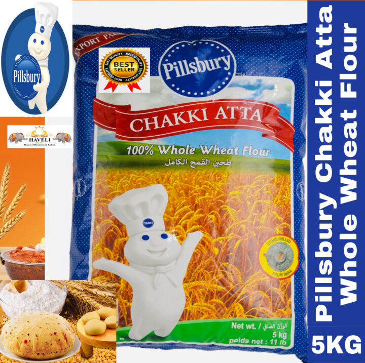 Pillsbury Chakki Fresh Atta Flour 100 Percent Whole Wheat Grain Atta