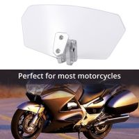 Mayitr 1pc Clear Resin Motorcycle Scooter Clip On Windshield Extension Spoiler Wind Deflector Adjustable DIY Parts