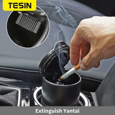 TESIN Car Ashtray Portabl e Ashes Holder for Jeep wrangler JL 2018+ Car Flame Retardant Ash tray Car Accessories