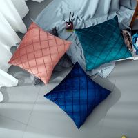 [FAZOZO Home Textile Store] ตกแต่งหมอนครอบคลุมปลอกหมอนอิงปลอกหมอนสีทึบกำมะหยี่เรียบง่ายสแควร์ธรรมดาตกแต่งรถบ้านห้องนอน45x45cm