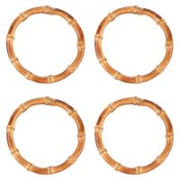 4Pcs Wooden Round Bamboo Bag Handle Replacements Handmade Bag Purse Making Handles for Handbag Crafting