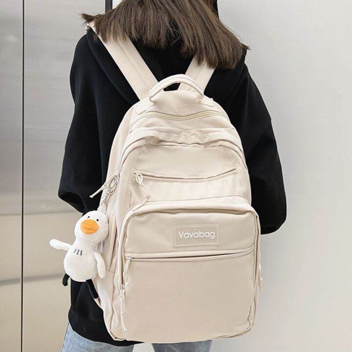 PU Leather Square Women Backpack Solid Color Schoolbag Designer Backpack Shoulder Bag Mochila for Girls