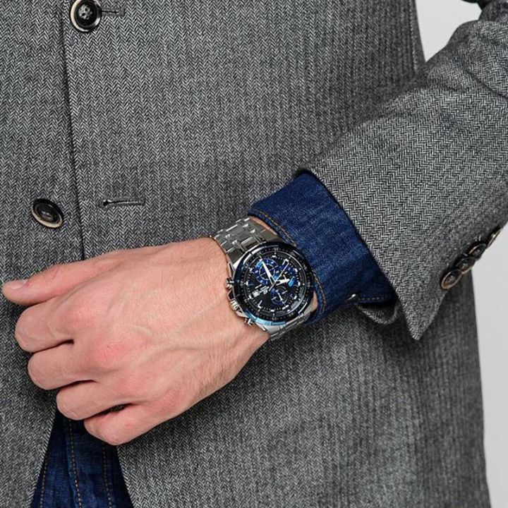 สินค้าขายดี-คาสิโอ-edifice-นาฬิกาข้อมือผู้ชาย-โครโนกราฟ-สายสแตนเลส-รุ่น-efr-539d-พร้อมกล่องและรับประกัน-1ปี