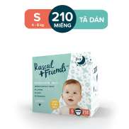 Thùng 3 bịch Tã Bỉm Dán Rascal + Friends Size S 4-8kg 210 miếng