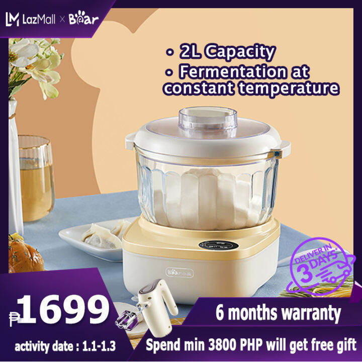 Bear Dough Mixer Small Fully Automatic Electric Household Kneading Machine 2L Flour Mixing