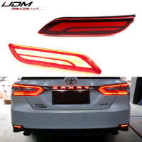 iJDM 3D Optic LED Bumper Reflector Lights For 2018-up Toyota Camry, Function as Tail, Brake Rear Fog Lamps and Turn Signal Light