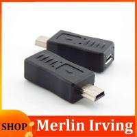 Merlin Irving Shop 1pcs Portable Micro USB Female to Mini USB Male Plug Jack Adapter Connector Charger Converter Black  Adaptor