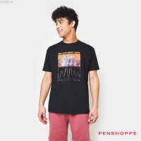 Mens (สต็อกเพียงพอ) Relaxed Penshoppe Graphic Tee (Black)คุณภาพสูง size:S-5XL