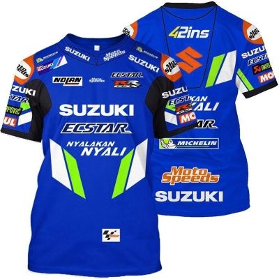 2023 Cool 3D Suzuki Moto-Gp Ecstar Motorcycle T-Shirt Fashion MenS Racing Tee Tops