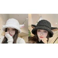 [hot]Women Bucket Hat Vintage Winter Sheep Ear Plush Panama For Women Warm Faux Fur Soft Female Fisherman Sun Hats 2022 trend 【hot】 !