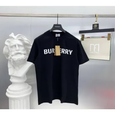 เสื้อยืดแขนสั้น ผ้าฝ้าย พิมพ์ลายตัวอักษร Burberry