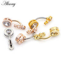 Alisouy 1Pc เซ็กซี่ Zircon หมุดเจาะสะดือแหวนหน้าท้องคริสตัลสแตนเลสสตีลสำหรับการผ่าตัดผู้หญิง Barbell Piercing อัญมณีประดับร่างกาย