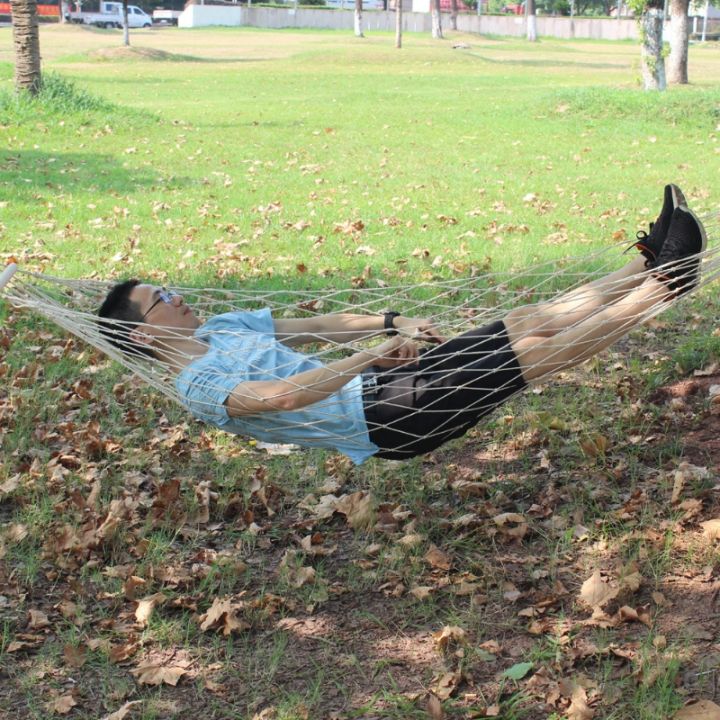 mesh-cotton-rope-hammock-with-wood-sticks-outdoor-camping-hanging-bed-sleeping-swing-hammock-home-indoor-hanging-chair-hammock