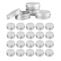 48 Pcs 1 Oz Tins Silver Aluminum Tins Cans Screw Top Round Aluminum Tins Cans with Screw Lid Screw Lid Containers